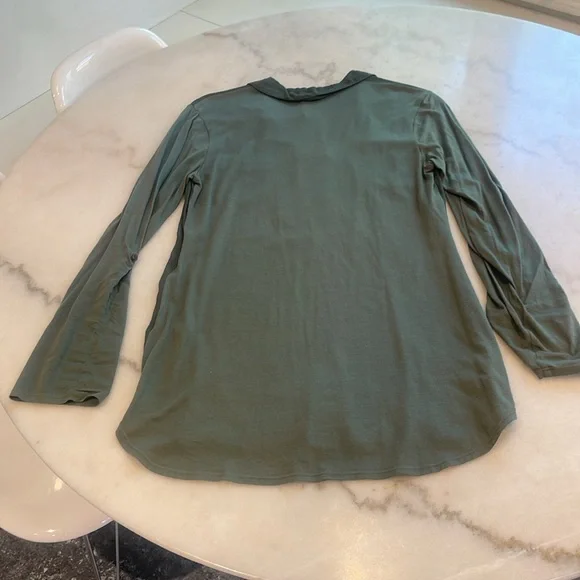 SOLD!!!!! NWT SPLENDID KHAKI MODAL AND COTTON BLEND COLLARED L/S SHIRT. L - Picture 8 of 9